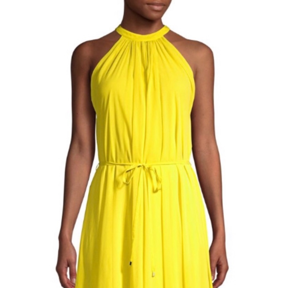 Saloni Iris A-Line Halter Hankerchief Dress
